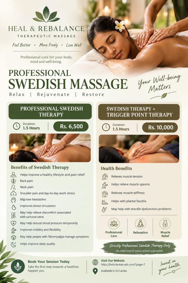 Professional Swedish Massage Therapy | 90-Minute Sessions from Rs. 6,500
